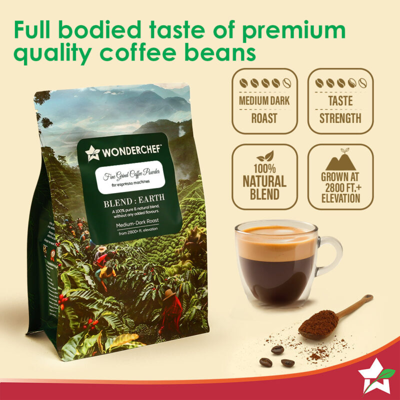 Coffee Powder for 15, 19 and 20 Bar Espresso Coffee Machines | 250 gm | Fresh Fine Grind | Medium-Dark Roast | Premium Quality Arabica | 100% Pure Coffee | Blend Earth - Image 2