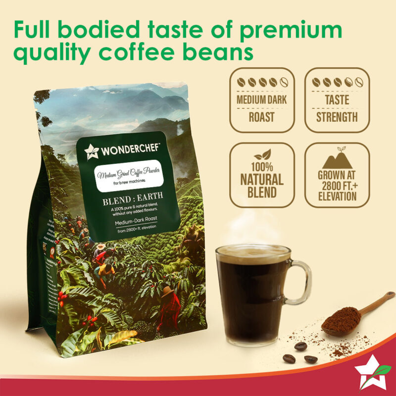 Coffee Powder for Brew Machine | 250 gm | Fresh Medium-Coarse Grind | Medium-Dark Roast | Premium Quality Arabica | 100% Pure Coffee | Blend Earth - Image 2