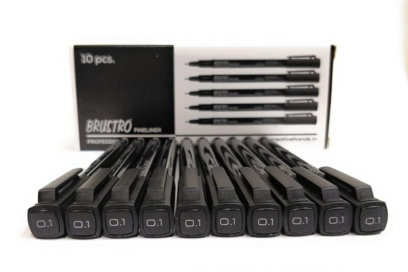 Brustro Professional Pigment Based Fineliner Black | Set of 10| Tip Size 0.03, 0.05, 0.1, 0.2, 0.3, 0.4, 0.5, 0.6, 0.8 and 1mm |Archival Waterproof UV Resistant Ink|Ideal For Technical Drawing,Waterproof,Artist Illustration,Sketching,Mandala - Image 4