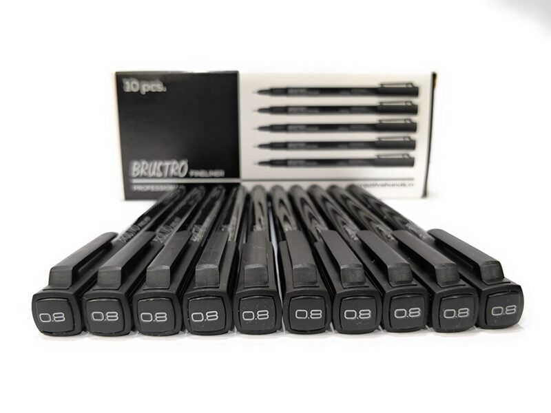 Brustro Professional Pigment Based Fineliner Black | Set of 10| Tip Size 0.03, 0.05, 0.1, 0.2, 0.3, 0.4, 0.5, 0.6, 0.8 and 1mm |Archival Waterproof UV Resistant Ink|Ideal For Technical Drawing,Waterproof,Artist Illustration,Sketching,Mandala - Image 10