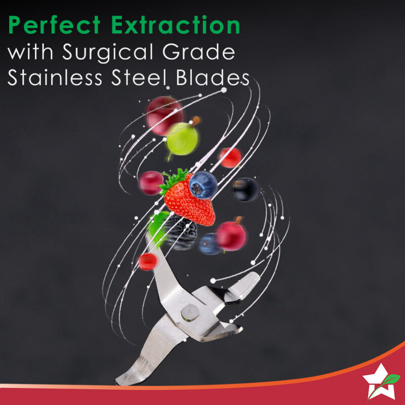 Wonderchef Renewed Acura Blender Pro Mixer Grinder | 4 Jars (2 Stainless Steel + 2 Polycarbonate Jars) |500W | 230V~50Hz | Black & Blue - Image 4