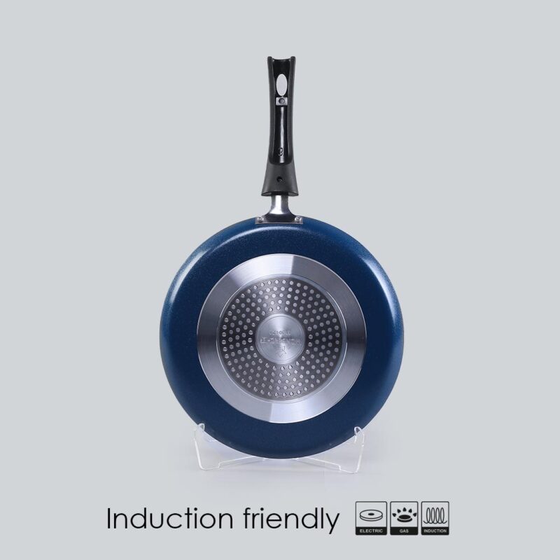 Sigma Non-stick Cookware Set, 4Pc (Kadhai with Lid, Dosa Tawa, Fry Pan), Induction Bottom, Cool Touch Bakelite Handles, Virgin Aluminium, PFOA Free, 2 Years Warranty, Midnight Blue - Image 6