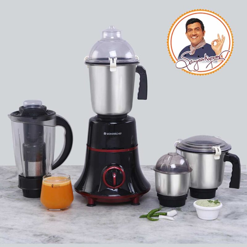 Glory Mixer Grinder, 750 W with 4 Stainless Steel Jars and Anti-rust Stainless Steel Blades, Ergonomic Handles, 5 Years Warranty on Motor - Image 5