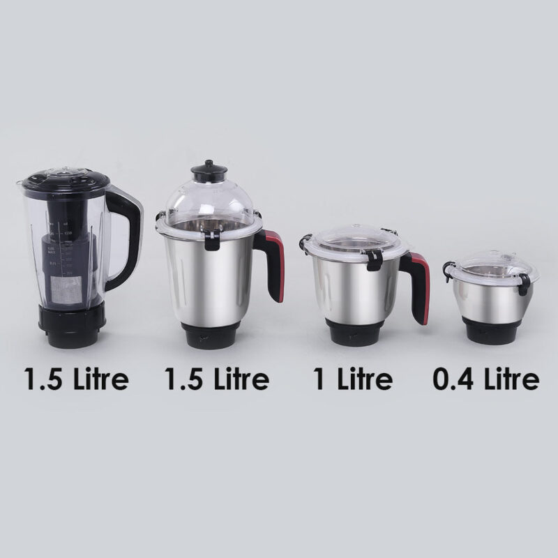Sumo Mixer Grinder 1000W With 3 Stainless Steel & 1 Fruit Filter Jar 5 Years Warranty On Motor, Rust And Black, Long life motor - Image 5