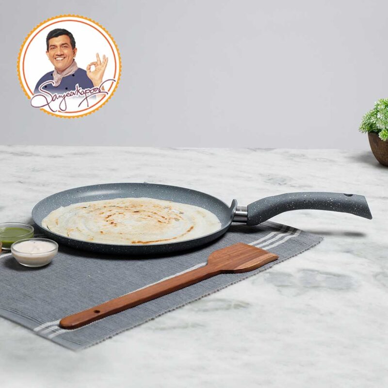 Wonderchef Renewed Granite 28cm Non-Stick Dosa Tawa | Induction Bottom | Soft-Touch Handles | Virgin Grade Aluminium | 3.5mm Thick | PFOA/Heavy Metals Free - Image 6