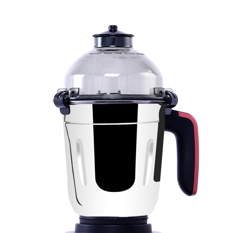 Vietri Mixer Grinder 750W with 3 Thick Steel Jars, Stainless Steel Sharp Blades, Secure Lid, 3 Speed Settings, 5 years Warranty on Motor, Black & Red - Image 5