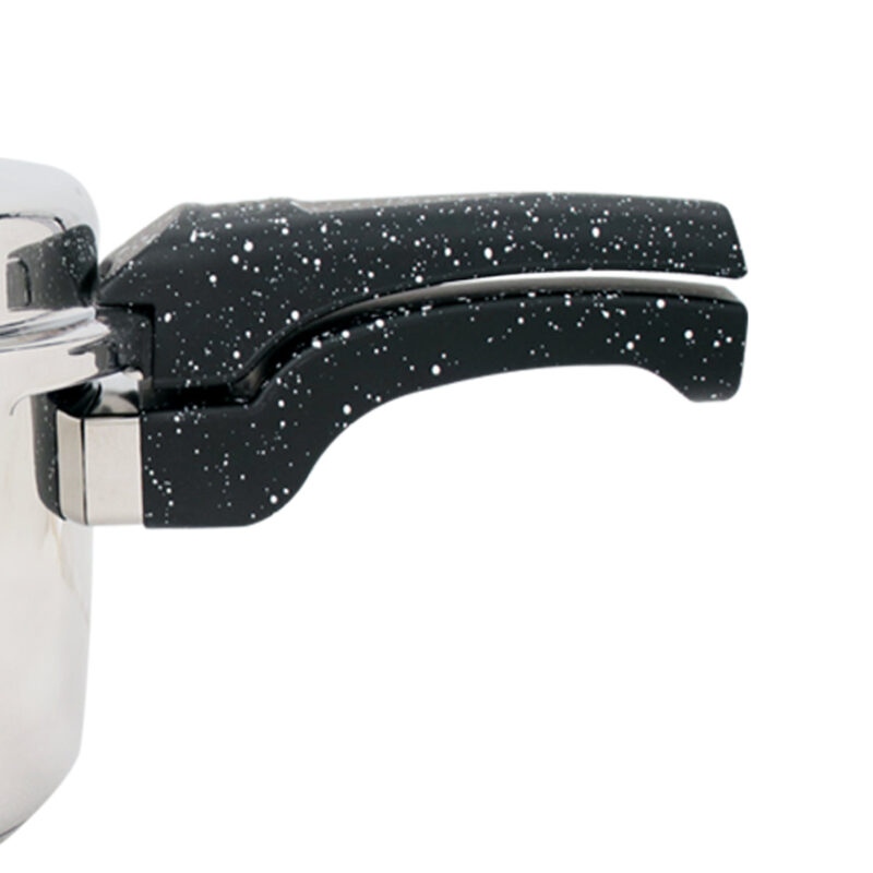 Granite Induction Base 3L Pressure Cooker with Outer Lid, Silver with Black Handle - Image 2