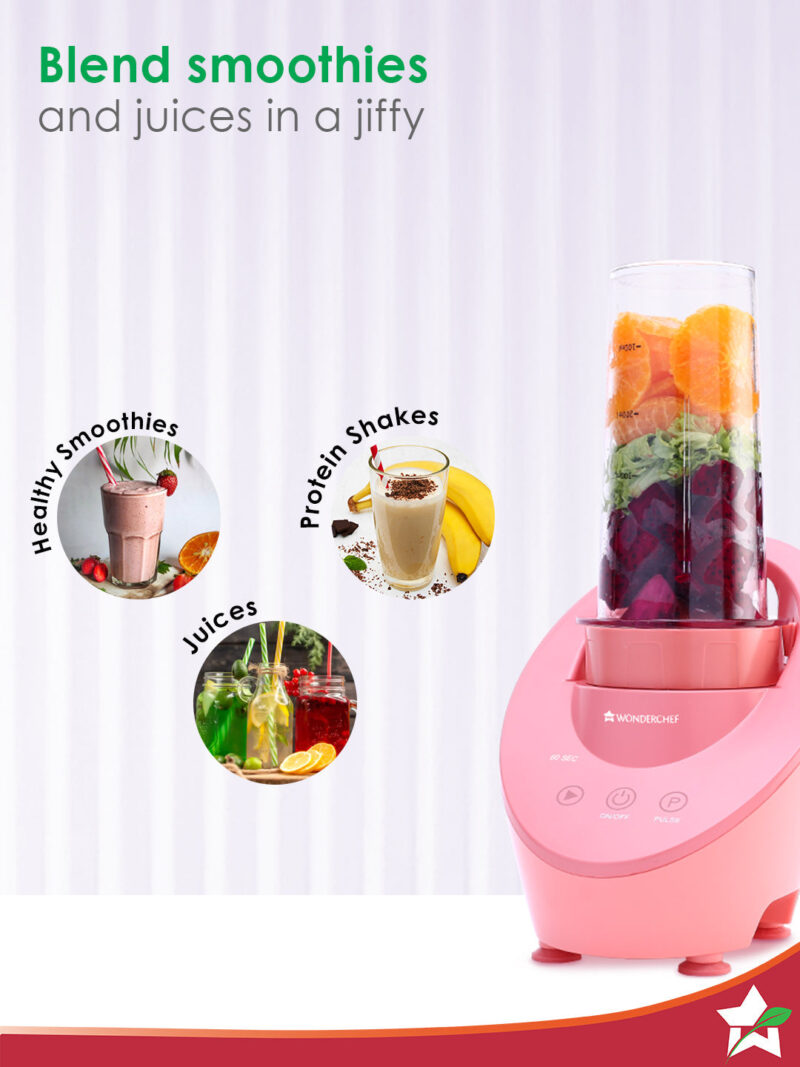 Wonderchef Renewed Magneto Blender | Smoothie & Juice Maker | World’s Safest with Magnetic Induction Tech | Variable Speed | Automatic with 60-sec auto-stop | Portable with Sipper Jar | 1-Year Warranty - Image 6