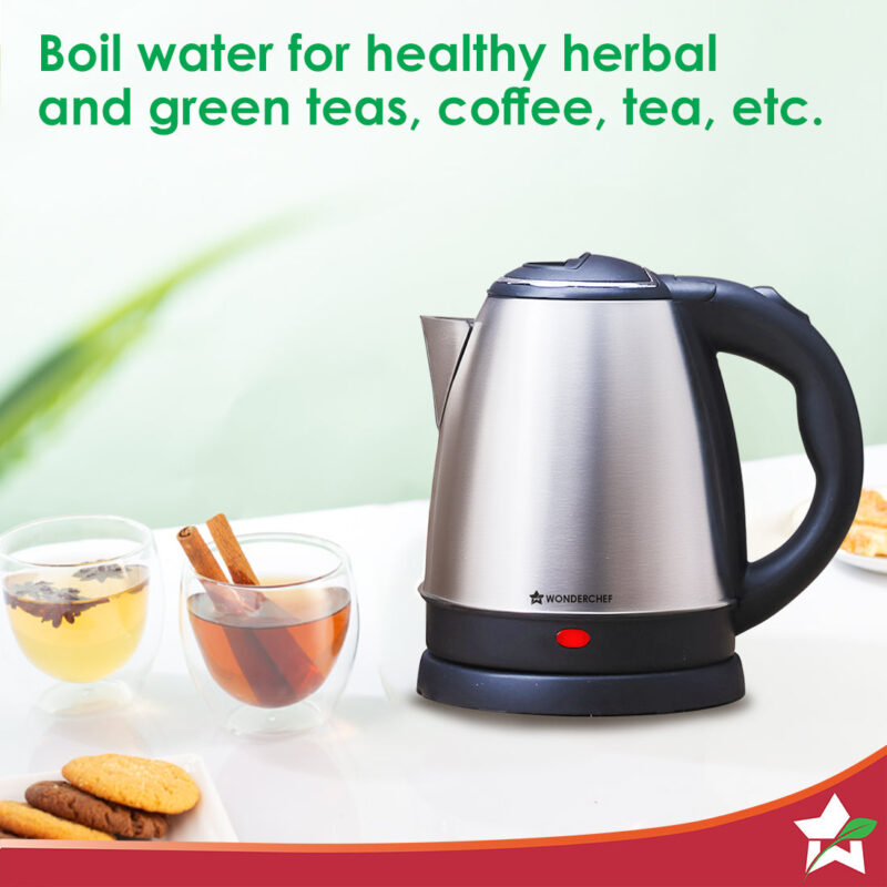 Crescent Kettle + Dry Iron Festive Gift Combo | 1.5L Kettle | Boil Water in 5-7 Mins | BPA-free Stainless Steel | 1000W Swift Dry Iron for Cotton, Linen, Nylon, Silk | Button Groove - Image 6