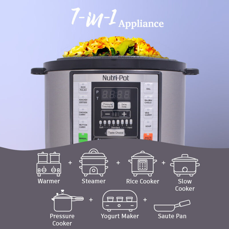 Wonderchef Renewed Nutri-Pot | 3L | Electric Pressure Cooker with 7-in-1 Functions - Image 4