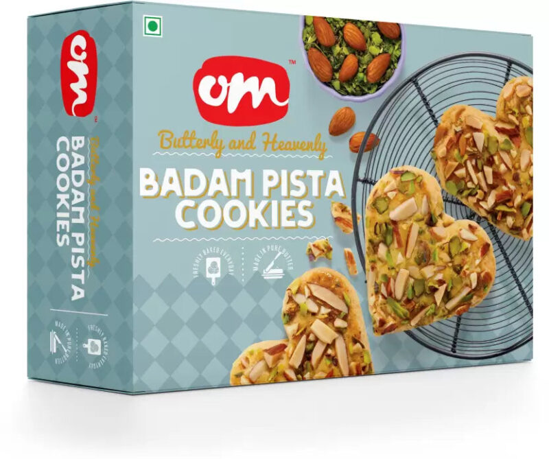 Om Sweets & Snacks Pista Badam Cookies 350G