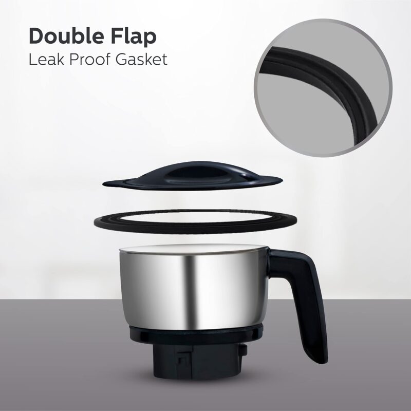 PHILIPS Mixer Grinder + Food Processor, 3-in-1 750 Watt (Mixer Grinder for home + Juicer + Food Processor) 4 Jar, (HL7707/01) - Image 5