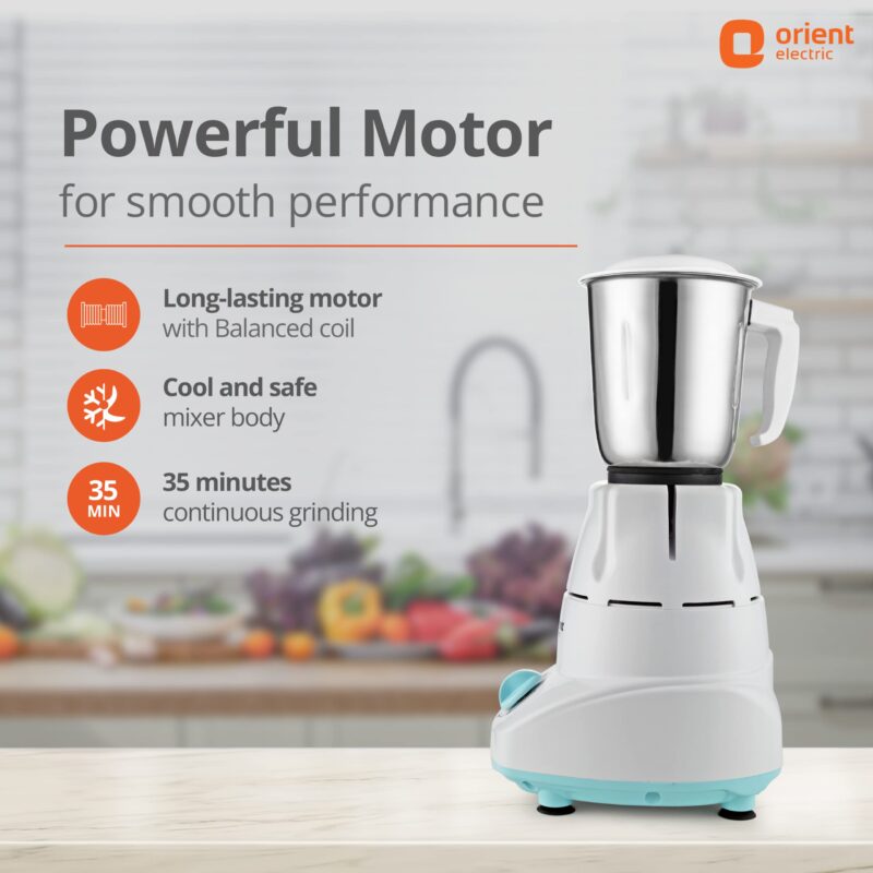 Orient Electric 500W mixer grinder | Kitchen Kraft 500 MGKK50B3 with 3 SS jars | Longer life balanced coil motor | ABS body | Uniform grinding | 5 years motor warranty - Image 5