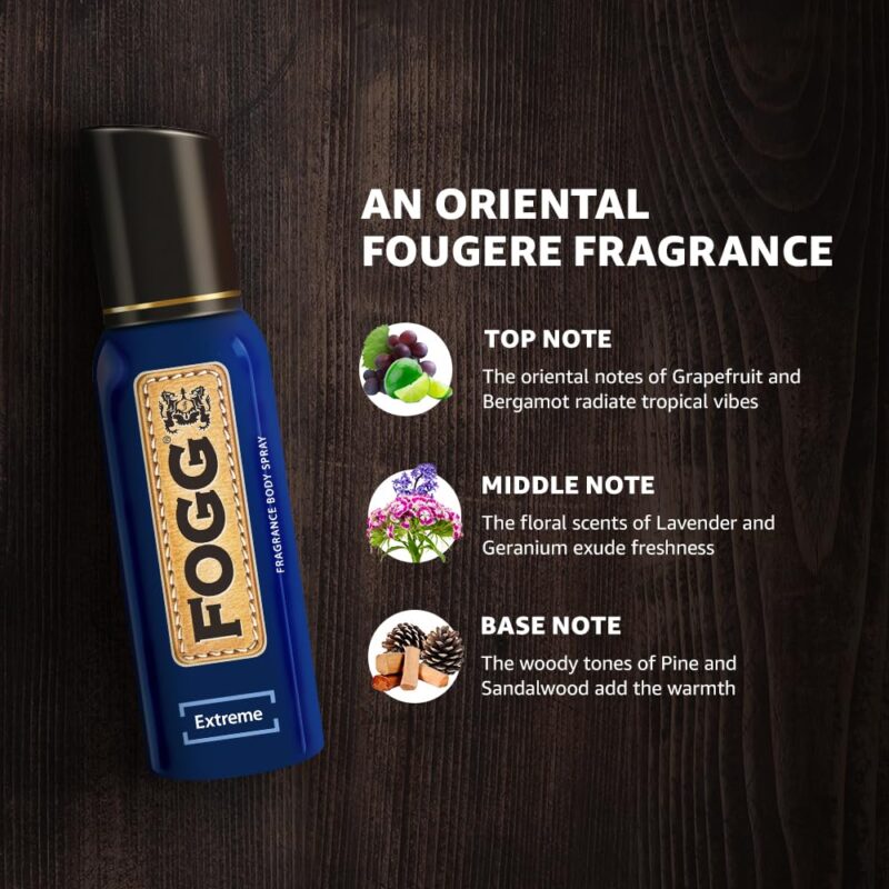 4x Fogg Fantastic Extreme No Gas Deodorant for Men, Long Lasting Perfume Body Spray, 150 ml each - Pack of 4 - Image 6