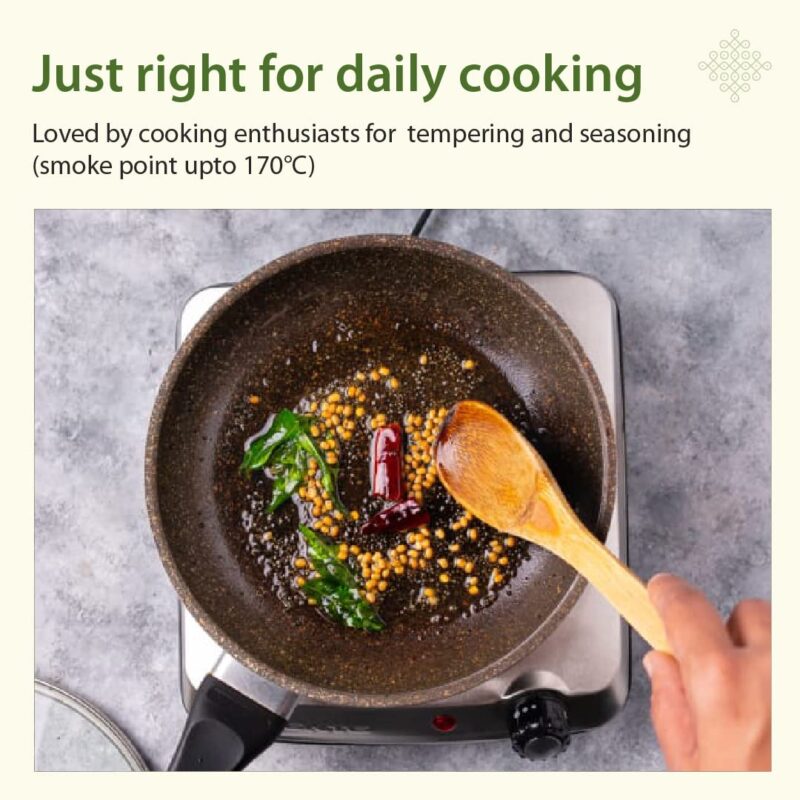 Gramiyaa Wood Cold Pressed Coconut Oil - 1 Litre | | 100% Pure Unrefined/Unfiltered Cooking Oil | For Natural Skin and Hair | Marachekku Oil/Kachi Ghani Oil - Image 3