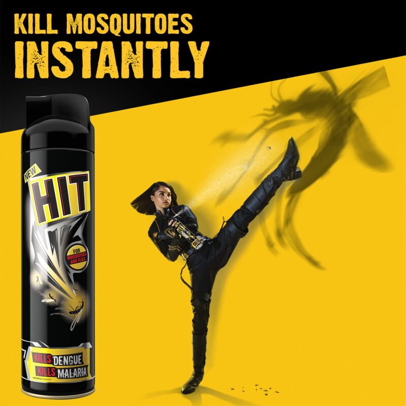 HIT Flying Insect Killer - Mosquito & Fly Killer Spray (400ml) | Instant Kill | Protection from Dengue & Malaria (Pack of 5) - Image 3