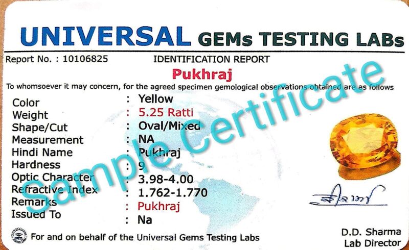 Akshita gems 7.25 Ratti - 6.45 Carat Ceylone Yellow Sapphire Gemstone Original Certified Pukhraj Stone Natural for Men & Women - Image 2