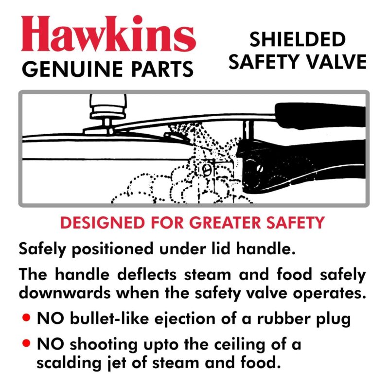 Hawkins Aluminium Safety Valve For All Hawkins Pressure Cookers From 1.5 Litre To 14 Litre, Black, Standard (BP SV), 14 Liter - Image 5