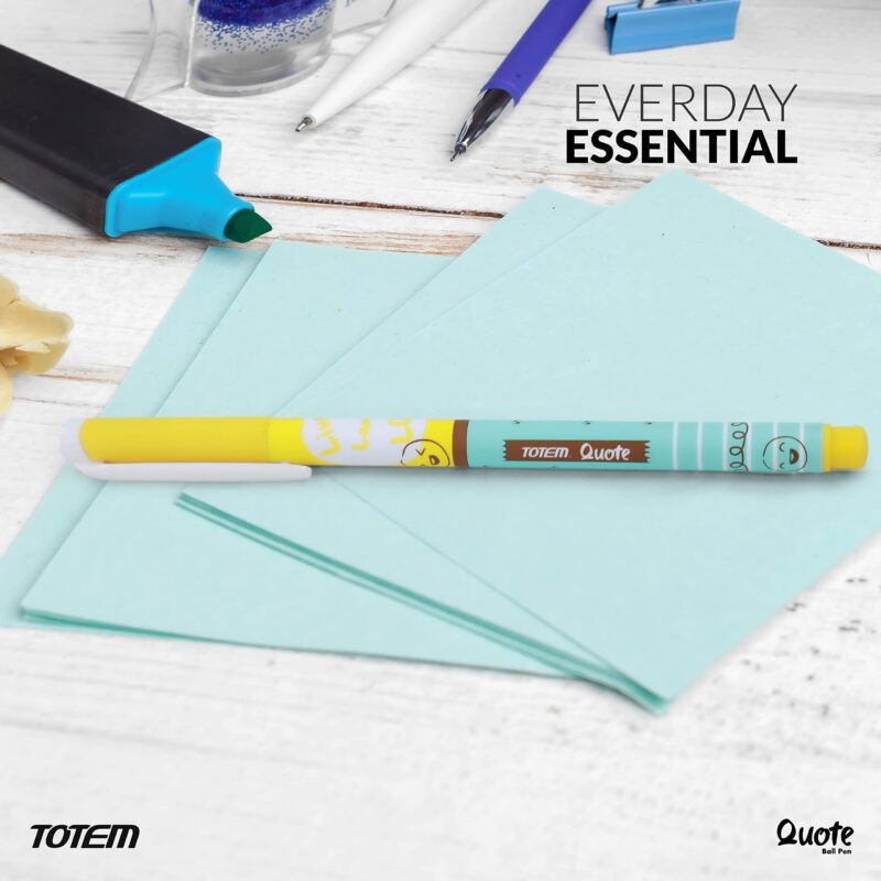 TOTEM Quote Ball Pens | 60 Blue Ink Pens | Scented Ink Pens | Cute Emoji Themed | 0.7 mm Tip | Comfortable & Smooth Writing | Ideal for School, Business & Office Use | Perfect for Kids Stationery - Image 4