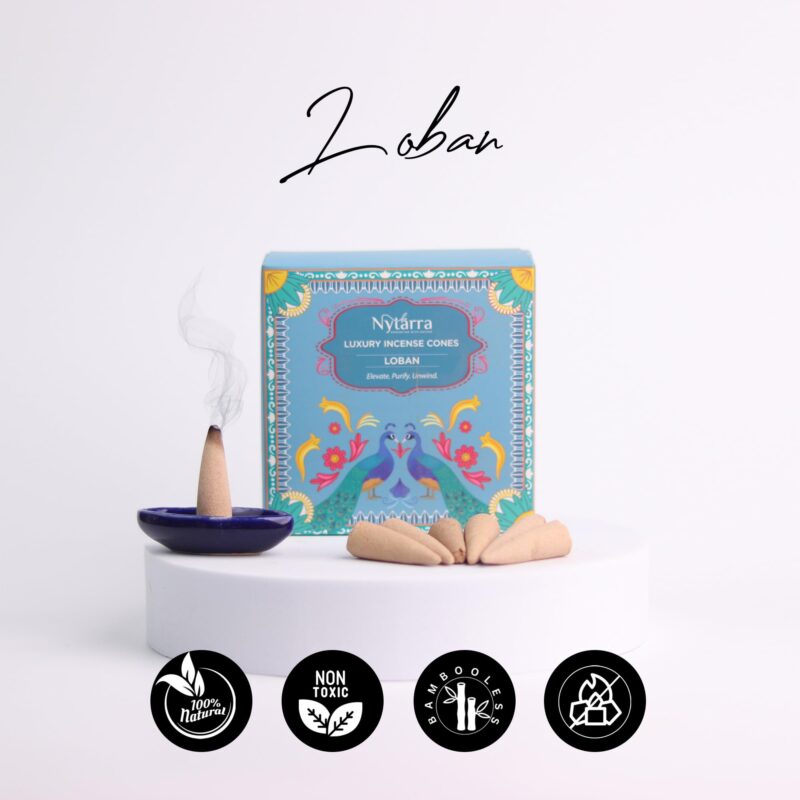 Nytarra's Loban Luxury Incense Cones | 40 pcs | Special Ceramic Holder | Dhoop Cones for Fragrance | Dhoop Cones for Pooja, Home, Office, Aromatherapy & Meditation - Image 9