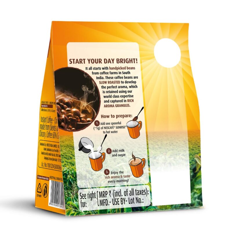 NESCAFE Sunrise Instant Coffee Powder | Strong Taste for the perfect start to your day | Coffee Chicory-Mix | 190g/200g Stabilo ( Weight may vary upwards ) - Image 5