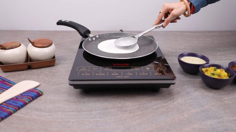 Vinod Cookware Aluminium Zest Marbilo Dosa Tawa, 28cm, Black - Image 6