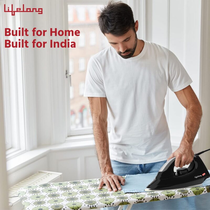 Lifelong Duos 500 Watt 2 Jar Mixer Grinder with 3 Speed Control and 1100 Watt Dry Non-Stick soleplate Iron Super Combo (Black, 1 Year Warranty) - Image 3