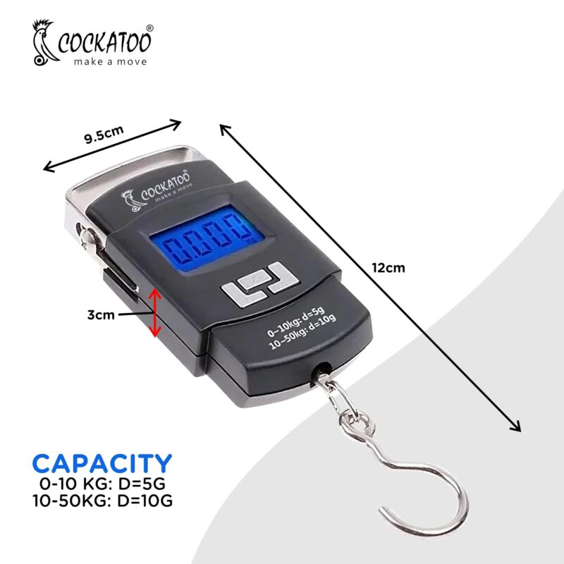Cockatoo Luggage-Guard Luggage Weighing Scale With Led Screen, Electronic Portable Fishing Hook Type Weighing Scale, Limit-Upto 50 Kg - Image 5