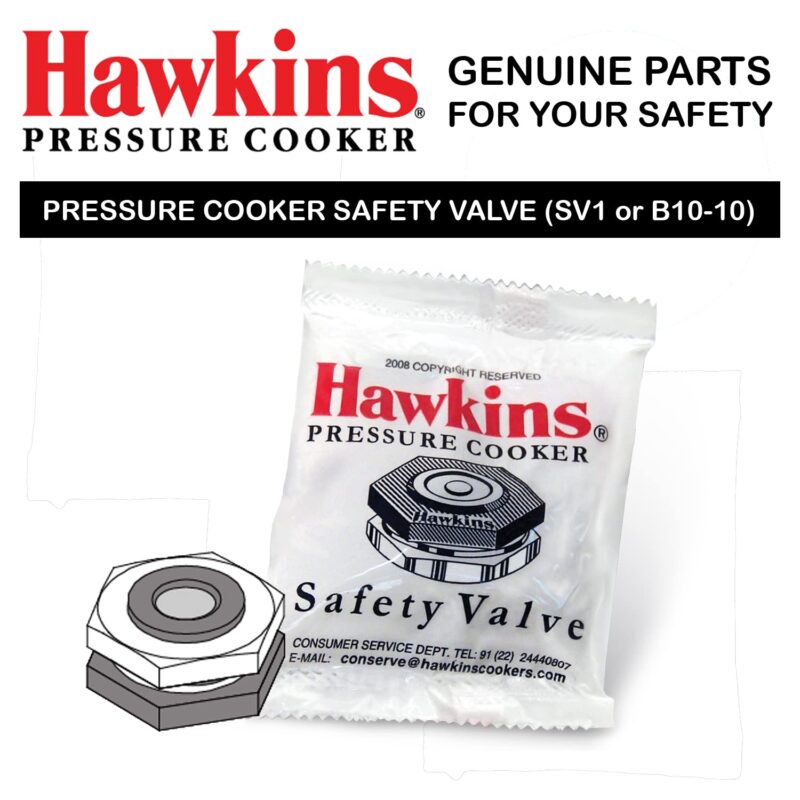 Hawkins Aluminium Safety Valve For All Hawkins Pressure Cookers From 1.5 Litre To 14 Litre, Black, Standard (BP SV), 14 Liter - Image 9