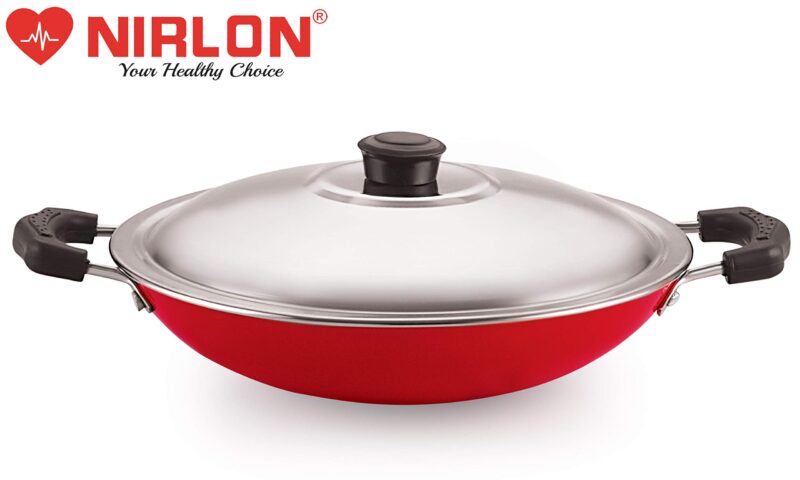 Nirlon Non Stick Aluminium Gas Compatible Appa Chatti/Appam Pan/kallu with Steel Lid 22.5cm - 1 LTR[New_26mm_Classic_AC] - Image 8