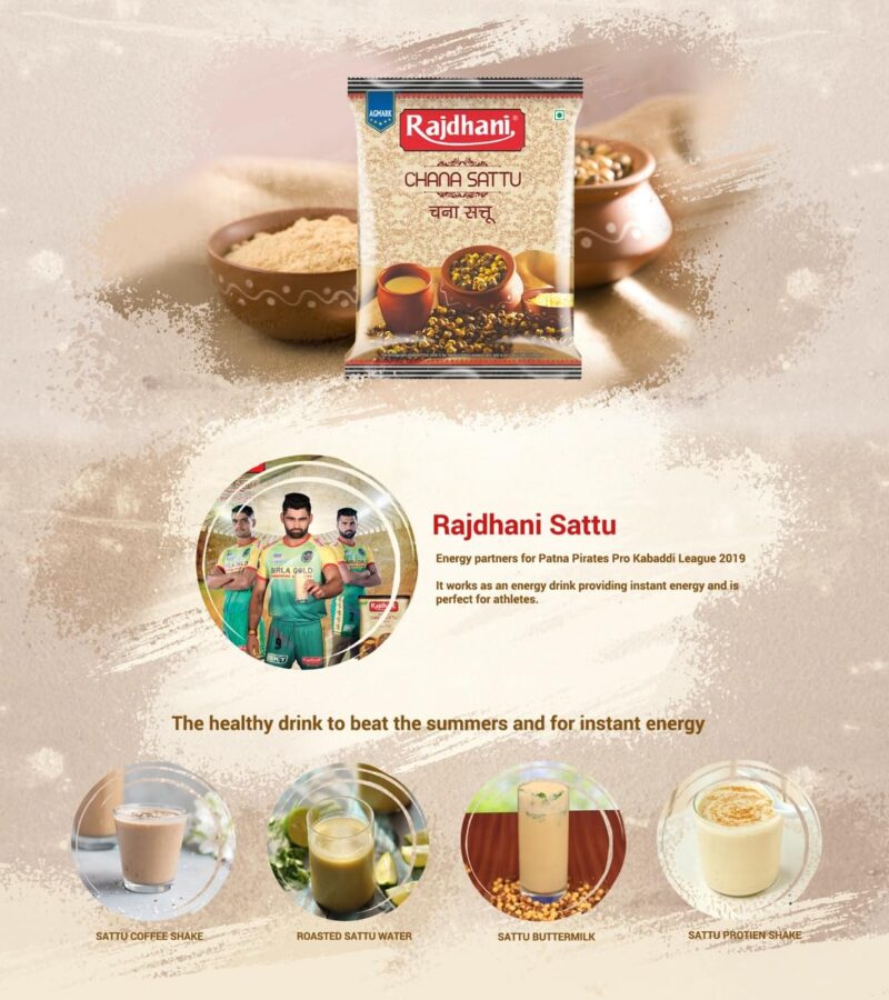 Rajdhani Chana Sattu - 500g (Pack of 10) | High Protein & Fiber | Gluten-Free | Instant Energy Drink - Image 2