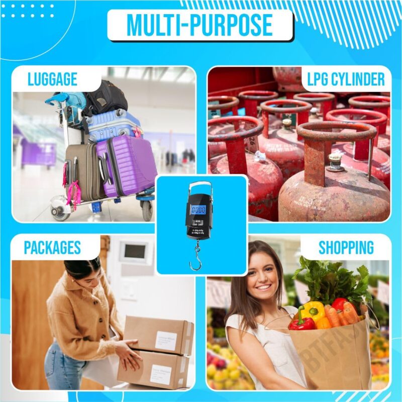 BTfash Electronic Portable Digital LED Screen Luggage Weighing Scale, 50 kg/110 Lb for Multi-Purpose Use. Pack of 1 (A08) - Image 3