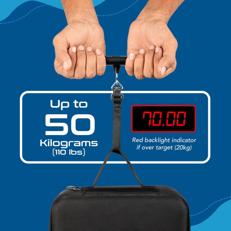 Ceptics weight machine for luggage weighing scale, luggage weighing scale capable capacity up to 50 Kg, weighing machine for luggage with LCD display luggage scale for bags, home, shop - BLACK - Image 3