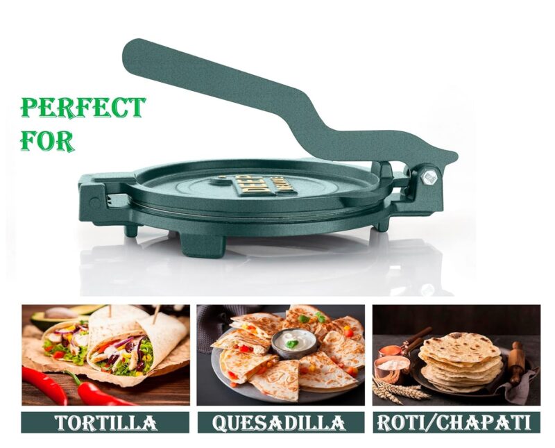 DEEP - 7.5 inch Roti Maker Press-Heavy Duty Cast Iron with Stainless Steel Plates - Manual Chapati Presser, Puri Maker Press Machine - Kitchen Utensil for Roti,Chapati,Puri,Papad, Khakhra - Image 3