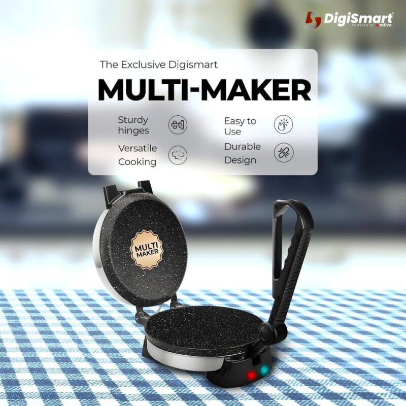 DIGISMART Multi-Maker, Versatile Roti/Paratha/Omelette/Thepla/Khakhra/Dosa Maker, Nonstick Coating, Easy to Use, Durable Design come with 1 Year Warranty - Image 9