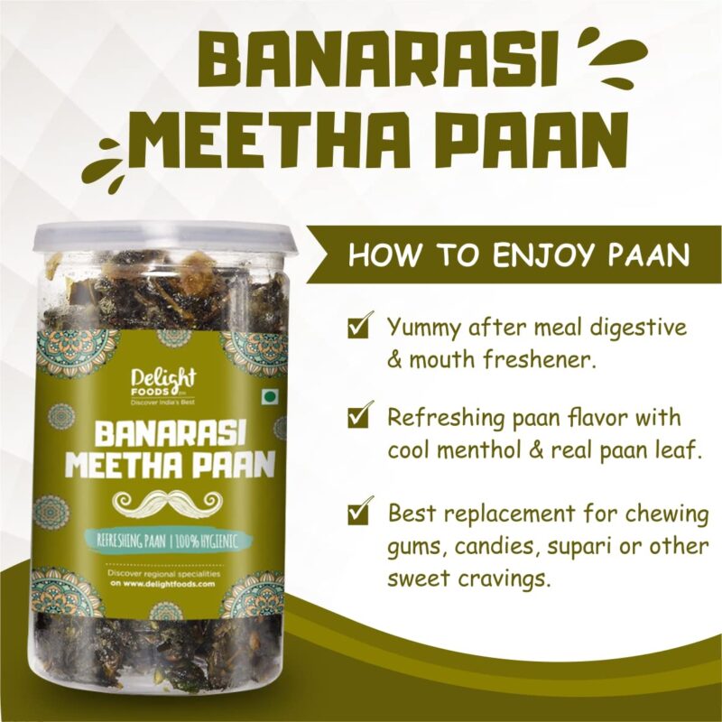 Delight Foods Mukhwas Banarasi Meetha Paan (Without Supari & Areca Nut) (100g) - Image 5