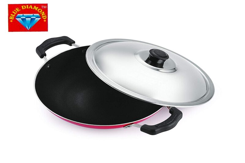 Xtend Diamond Appachetty Non-Stick Aluminium Appachatti with Stainless Steel lid, 2.6mm, Red/Black, 23cm, Gas Compatible - Image 4