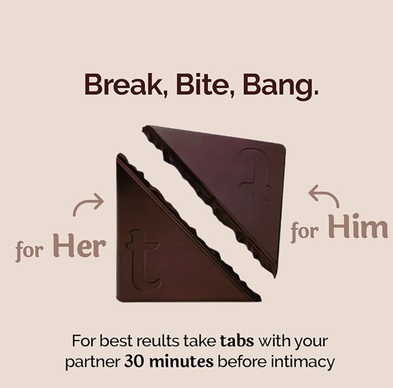Tabs Dark Chocolate for Men & Women I Uplifting Mood I Vitality More Desire & Enjoyment Best Gift Set for Men's & Women's (TABS.01-DARK CHOCOLATE) | Pack of 1 - Image 5