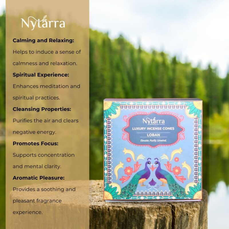 Nytarra's Loban Luxury Incense Cones | Pack of 3| 120 pcs | Special Ceramic Holder | Dhoop Cones for Fragrance | Dhoop Cones for Pooja, Home, Office, Aromatherapy & Meditation - Image 4