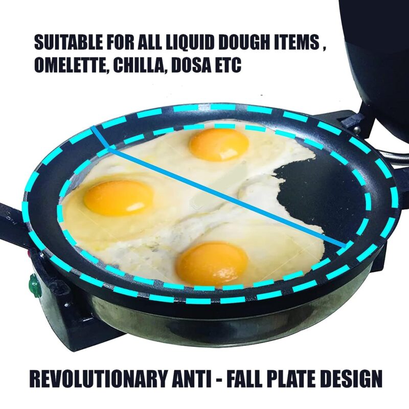 Enem Multipurpose Roti Maker, for Making Roti/Paratha/Omelette/Thepla, with 1 Year Warranty & Customer Support from Enem, Stainless Steel Roti Maker, 950 watts - Image 4