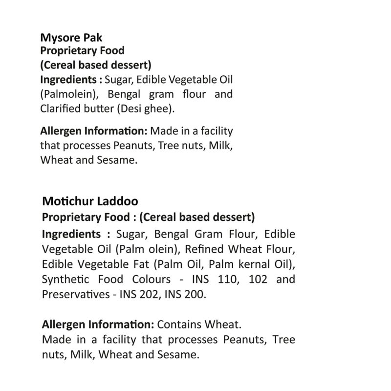 Mysore Pak 400gm & Motichur Laddoo 400gm - Image 2