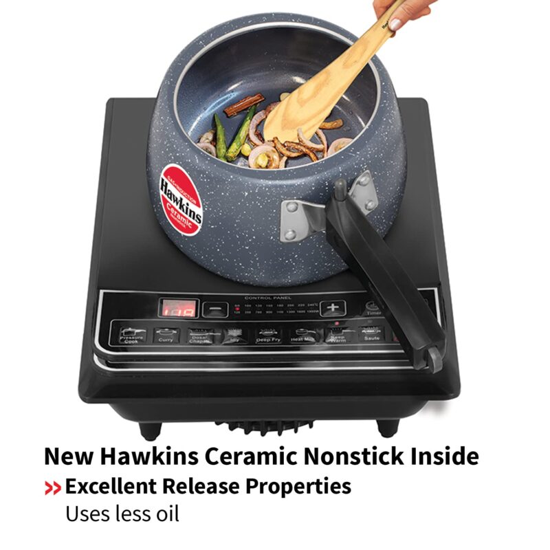 Hawkins 3 Litre Ceramic Nonstick Pressure Cooker, Induction Inner Lid Cooker, Granite Contura shaped Cooker, Best Cooker, Blue (ICC30) - Image 9