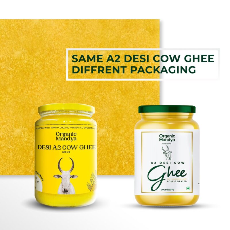 Organic Mandya Premium A2 Desi Ghee 700 ml | Pure, Natural & Health | Forest Grazed, Stress Free Cattle | Ethically Sourced | Glass Jar 700 ml - Image 6