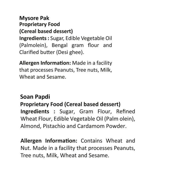 Mysore Pak Signature 400gm & Soan Papdi Premium 400gm - Image 2