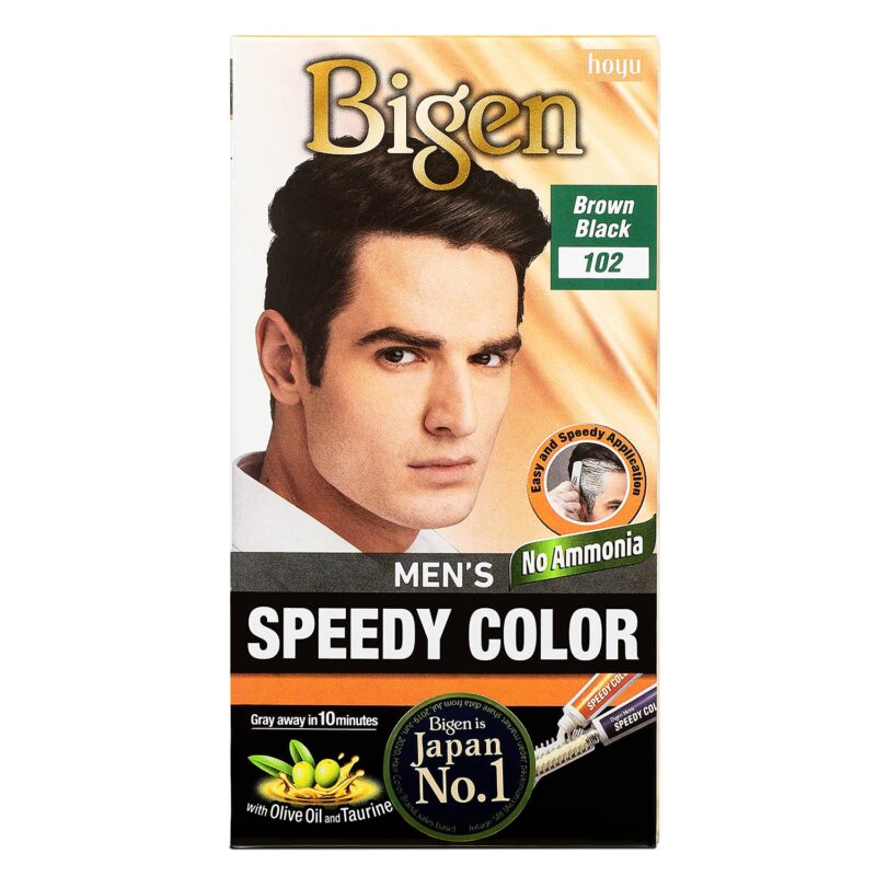 Bigen Men's Speedy Color, Hair Color, 80g - Brown Black 102 (Pack of 1)
