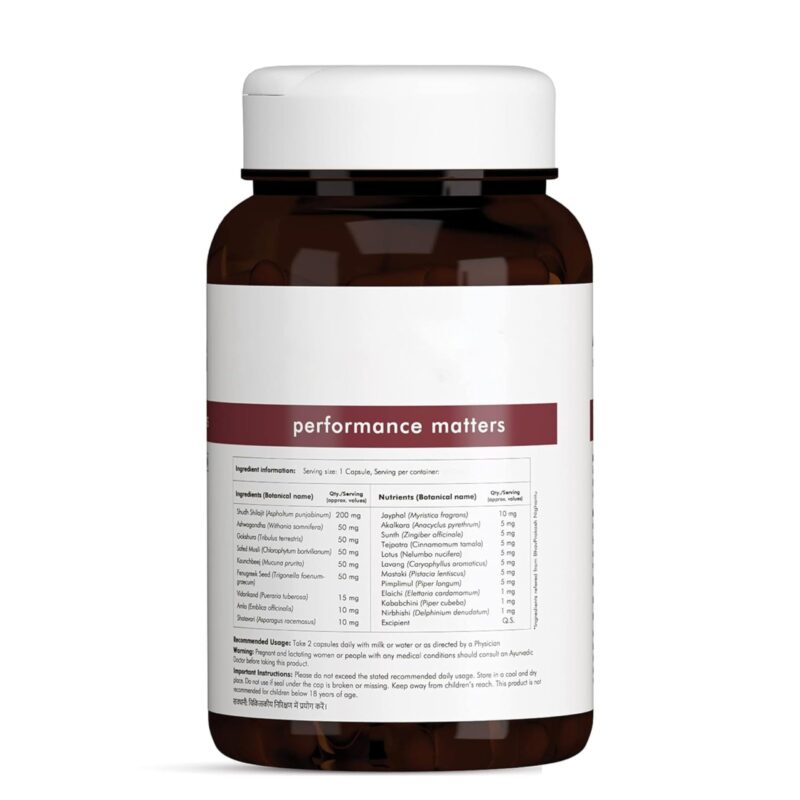 Man Matters Tostero Capsules with Shudh Shilajit, Ashwagandha, Gokshura & Safed Musli | 60 Capsules | 20 AYUSH Approved Herbs | Boosts Muscle Strength, Immunity & Stamina - Image 2