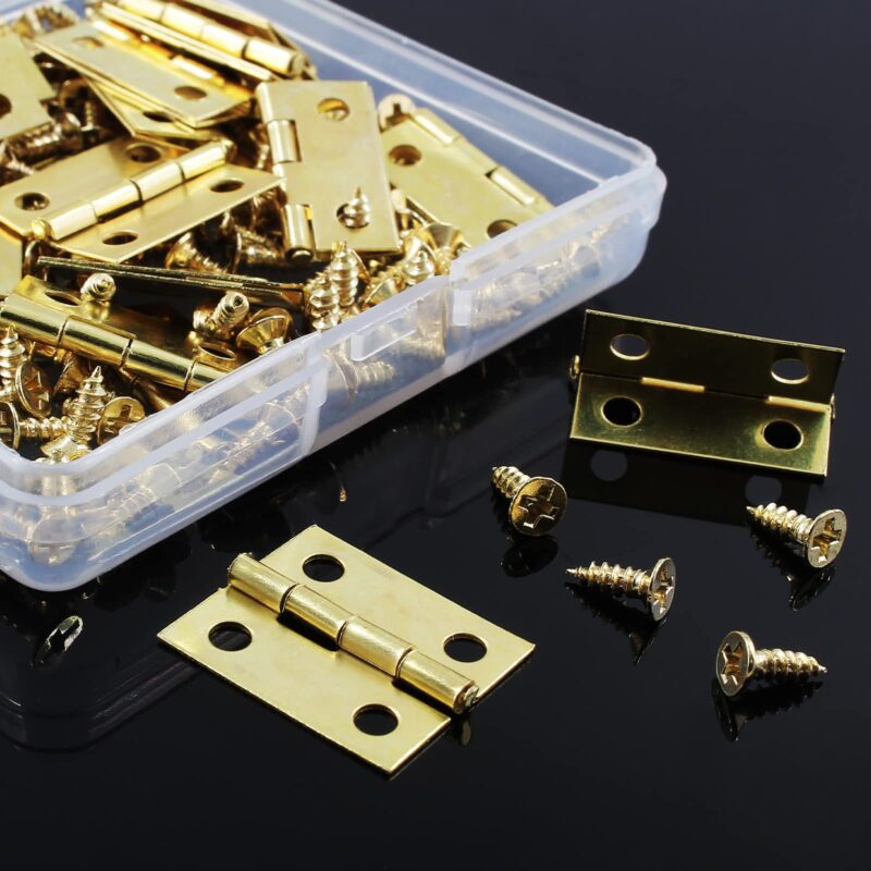 LifCratms 30 Pcs Mini Hinges, Butt Retro Miniature Hardware Small Brass Hinges for Crafts Wooden Box Jewelry Chest Cabinet DIY Accessories - 18 x 15 mm - Image 6