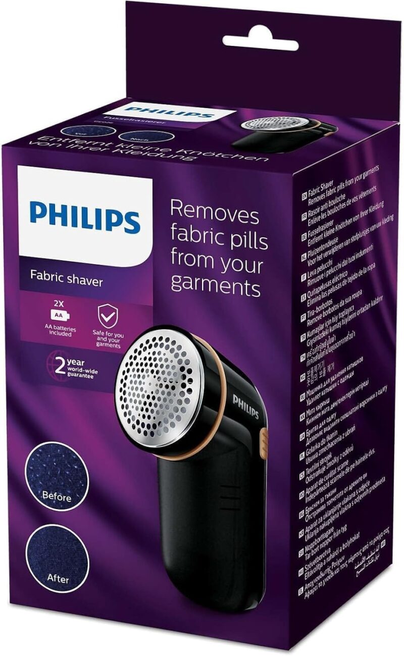 Philips GC026/80 Fabric Shaver, Lint Remover for Woolen Sweaters, Blankets, Jackets/Burr Remover Pill Remover from Carpets, Curtains (Black) - Image 4