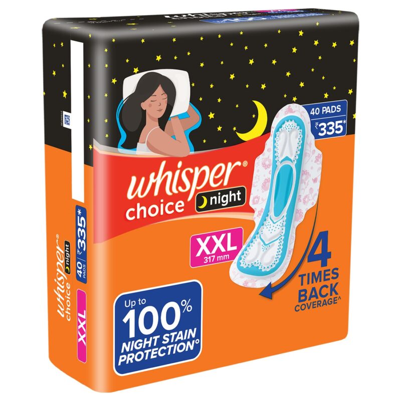 Whisper Ultra Overnight Sanitary Pad For Women With Wings - XXl, 40 Pads - Image 8