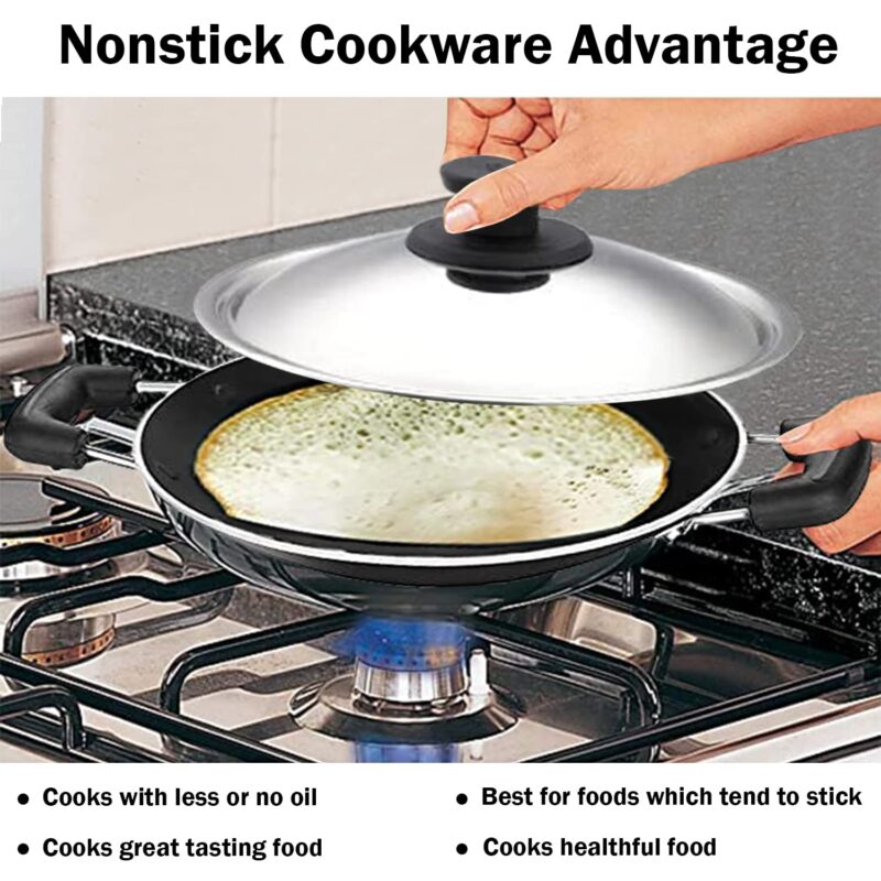 Pigeon Special Non-Stick Appachetty with Lid, 200mm, Black - Image 3